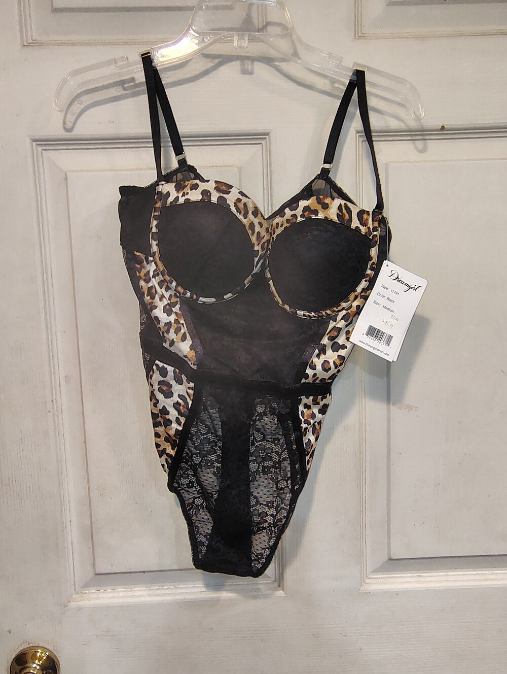 NWT Dreamgirl Women's Size M Leopard Print Lingerie